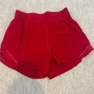 Lululemon Hotty Hot High Rise 4 inch Red Shorts